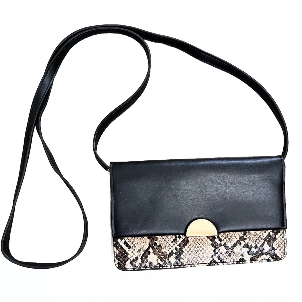 A New Day Faux Leather/snake Cross-Body Purse Convertible Wallet Removable Strap